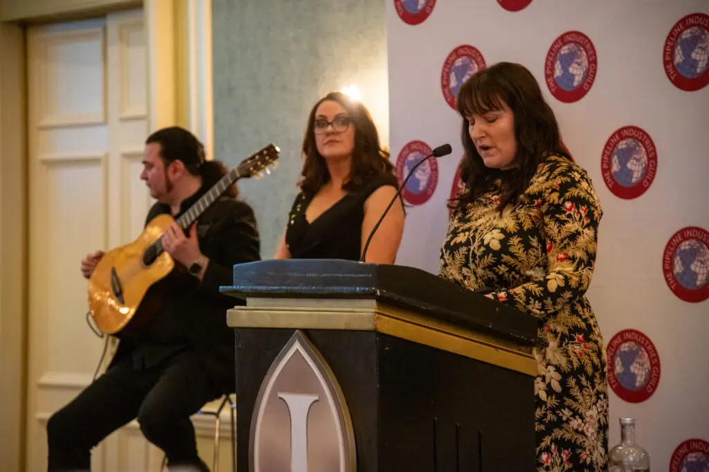 Natalie Ryan, Lighthouse Charity Partnership Manager, speaking at the 41st annual Pipeline Industries Guild Irish Branch Dinner
