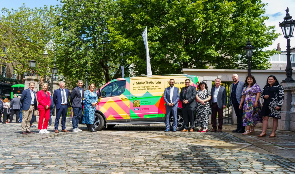 Ireland representatives by the van