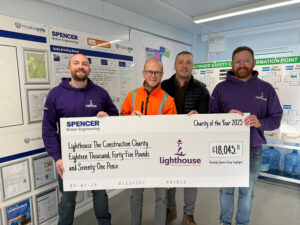 Spencer Group present cheque to Lighthouse Charity