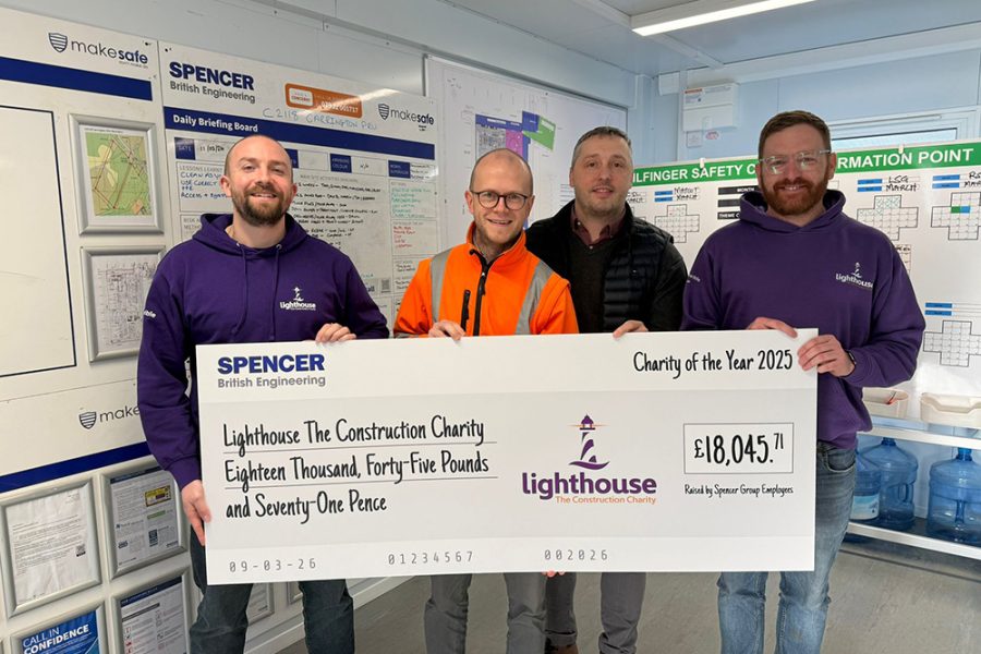Spencer Group present cheque to Lighthouse Charity